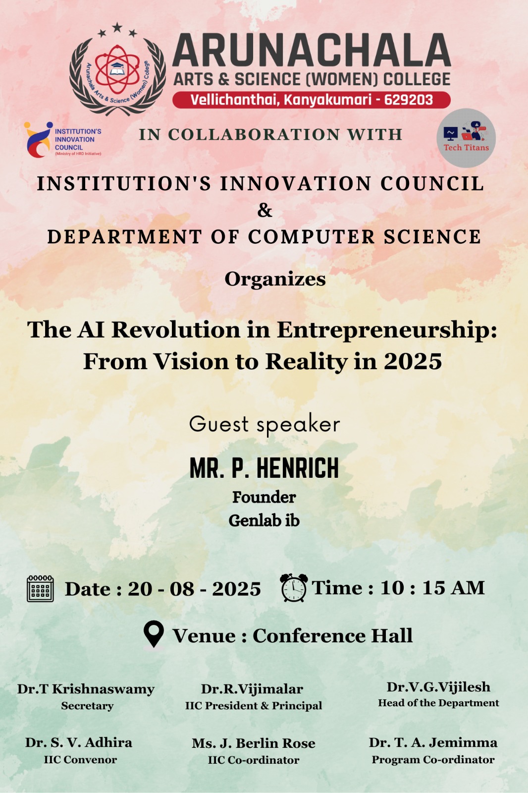 Department of Computer Science organizes The AI Revolution in Entrepreneurship from vision to Reality in 2025